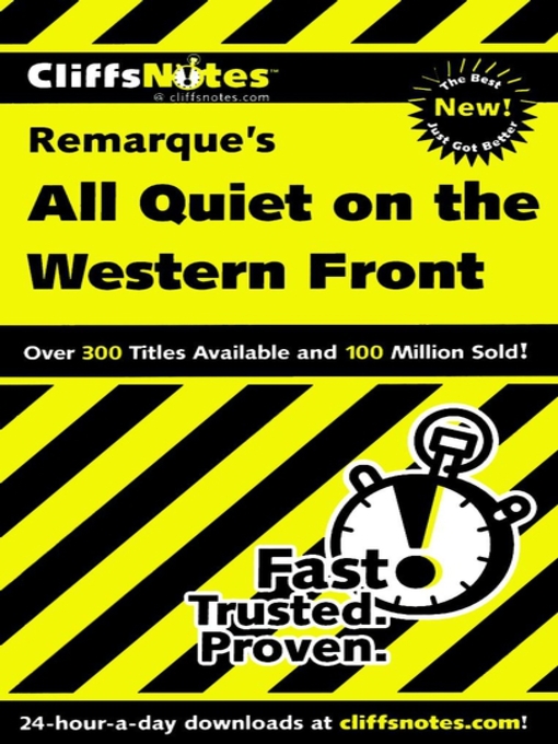 Title details for CliffsNotes on Remarque's All Quiet on the Western Front by Susan Van Kirk - Available